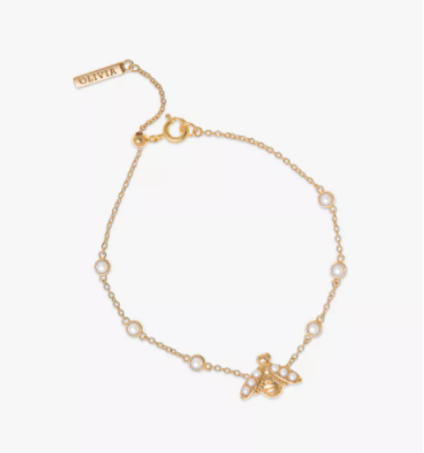 Faux Pearl Bee Gold Bracelet 1