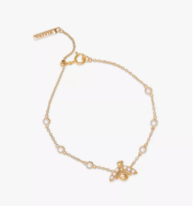 Faux Pearl Bee Gold Bracelet 1