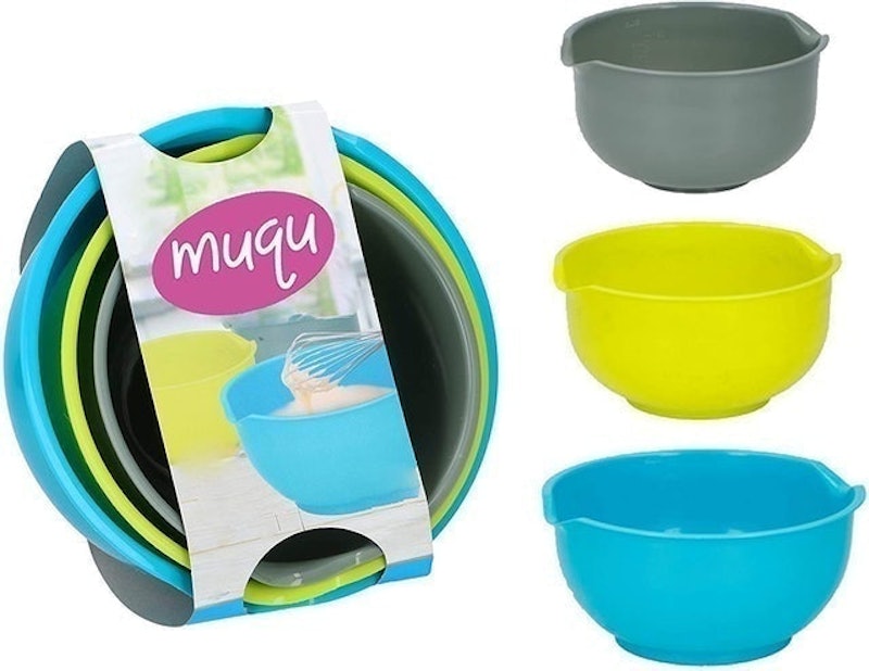 3 Pcs Plastic Mixing Bowls Set 1