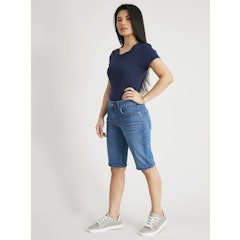 Petite Denim Bermuda Shorts