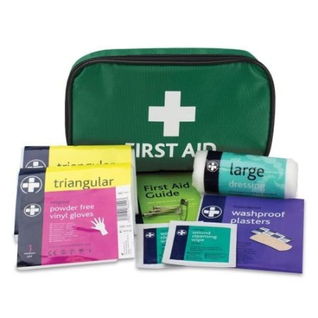 HSE 1-Person First Aid Kit in Small Green Pouch 1