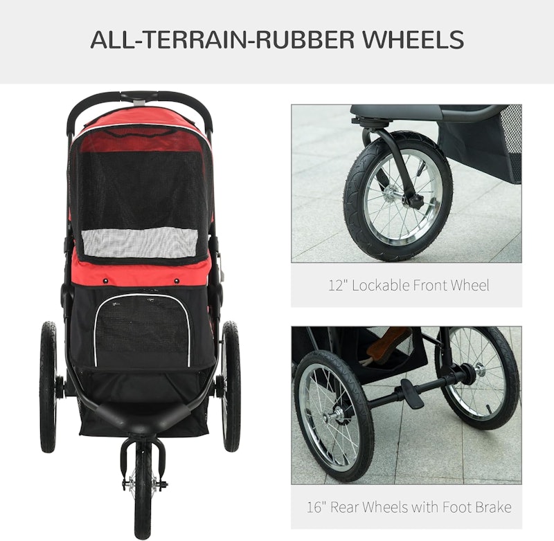 Pet Stroller Jogger for Medium, Small Dogs 2