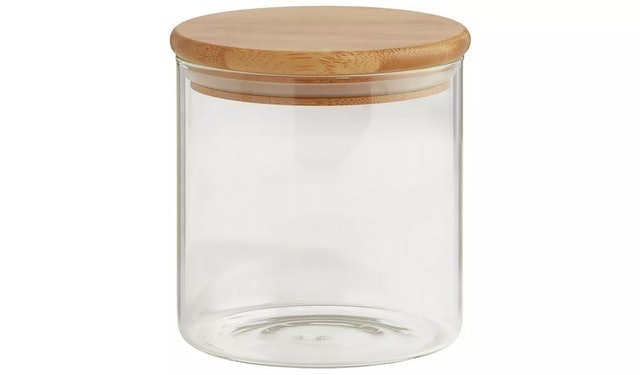 Round Glass Jar With Bamboo Lid 1