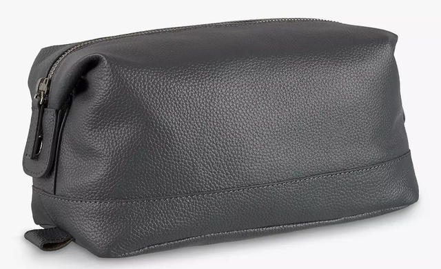 Katta Aniline Leather Wash Bag - Black 1