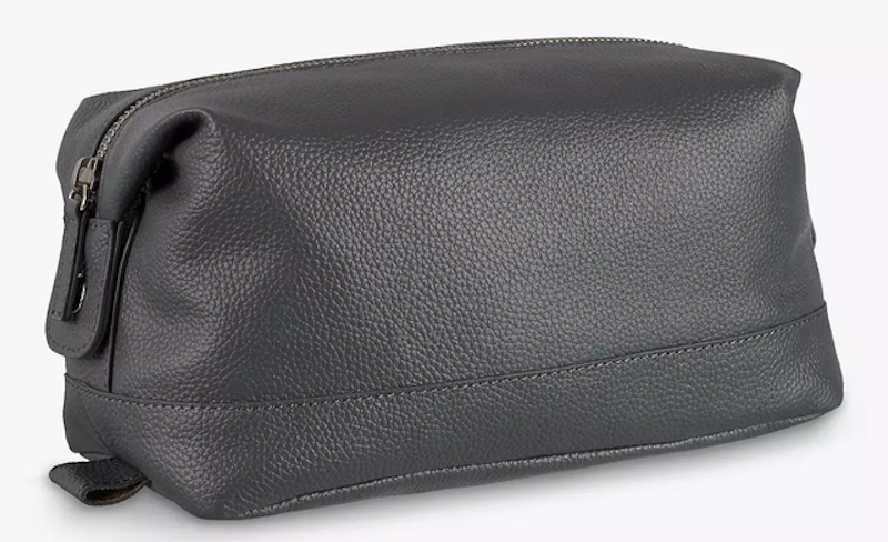 Katta Aniline Leather Wash Bag - Black 1