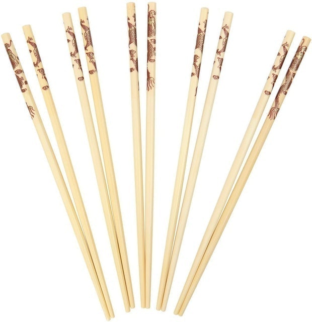 Bamboo Chopsticks with Dragon Print 1