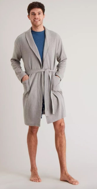 Grey Waffle Dressing Gown 2