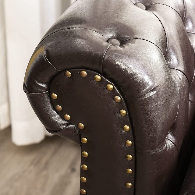 Vintage Style Faux Leather Chaise Longue 3