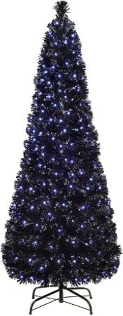 Blue & White Fibre Optic Slim Christmas Tree 1