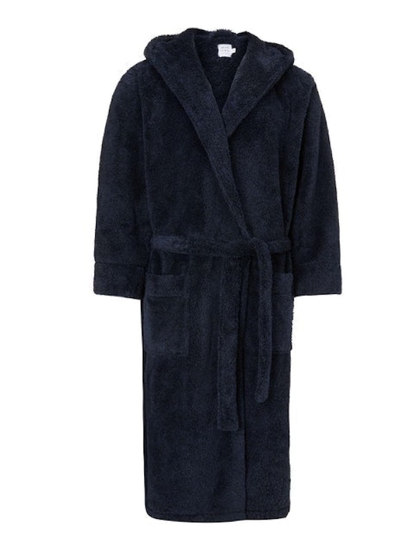 Navy High Pile Hooded Robe 3