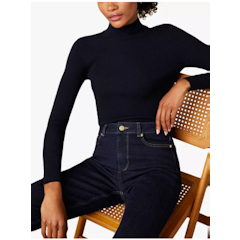 Ribbed High Neck Jumper