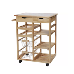 Pine Tile Top Kitchen Trolley