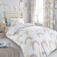 Rainbows, Sunshine and Stripes Reversible Bedding Set
