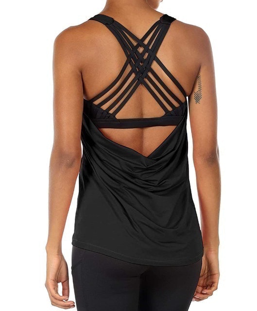 Women's Running and Yoga Tank Top with Support Bra 1