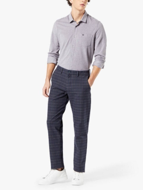 Smart 360 Flex Tapered Check Chinos 1