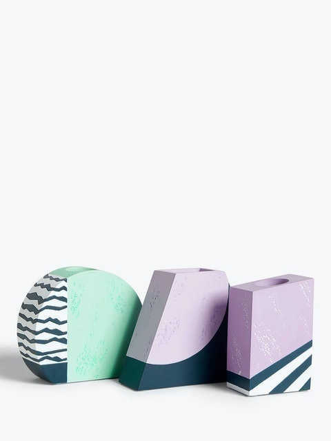 Geometric Concrete Vases - Set of 3 1