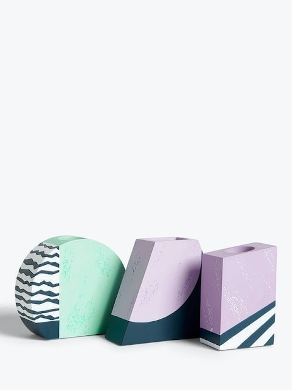 Geometric Concrete Vases - Set of 3 1