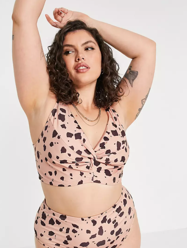 Curve Bikini in Natural Splodge Print 3