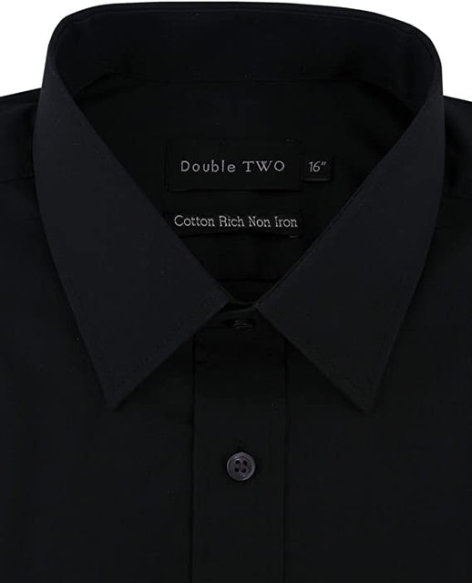 Short Sleeve Black Classic Fit Non-Iron Cotton Rich Shirt 2