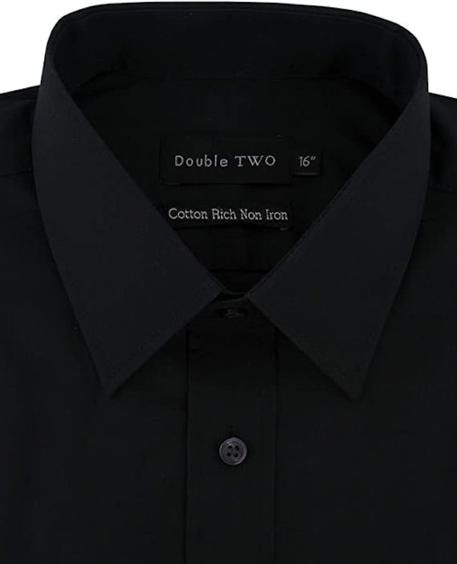 Short Sleeve Black Classic Fit Non-Iron Cotton Rich Shirt 2