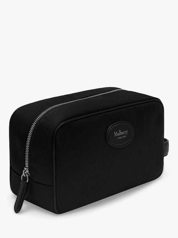 Nylon & Smooth Calf Leather Wash Case 1