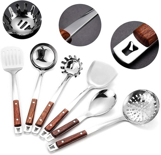 Stainless Steel Kitchen Utensil Set With Hanger 2