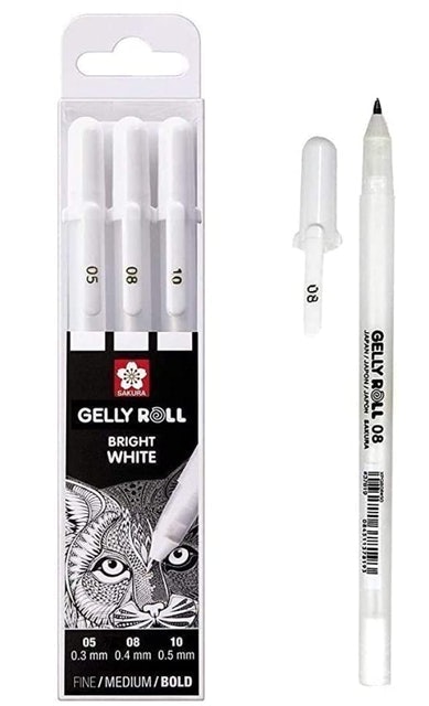 8. Sakura Gelly Roll White Pens 1