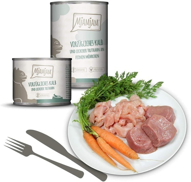 Natural Wet Cat Food, Excellent Veal and Turkey, Served With Tasty Carrots 1