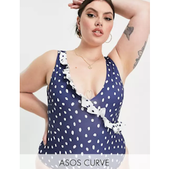 Recycled Frill Plunge Swimsuit