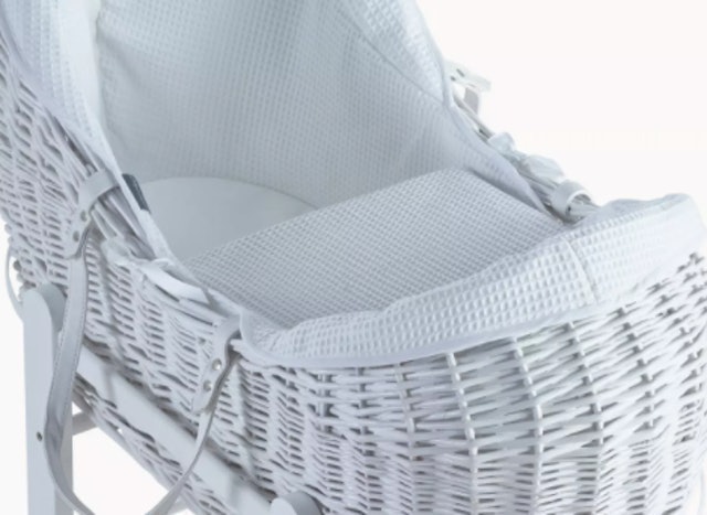White Waffle Wicker Pod Basket and Rocker 2