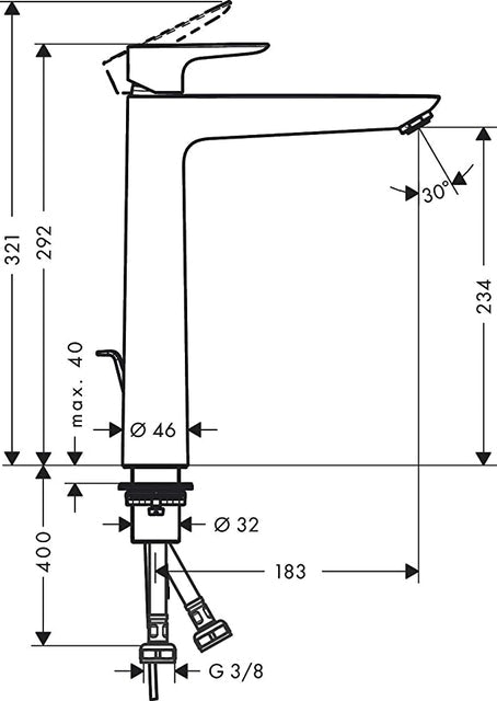 Talis E Single Lever 240 Basin Mixer Tap 2