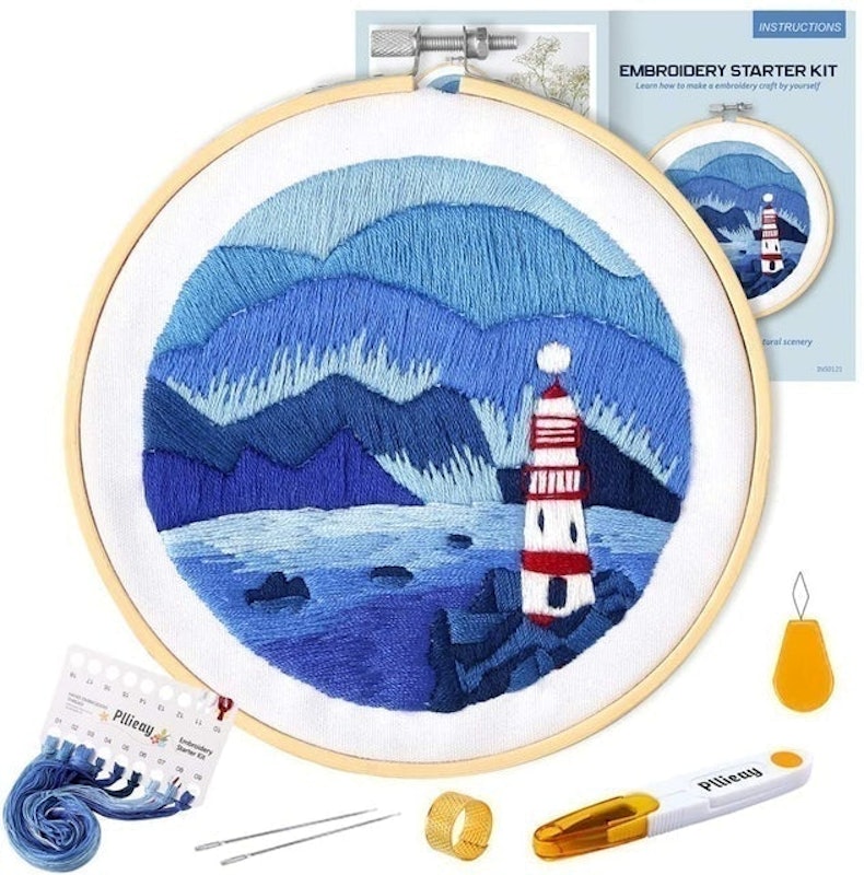 Embroidery Starter Kit with Natural Scenery Pattern 1