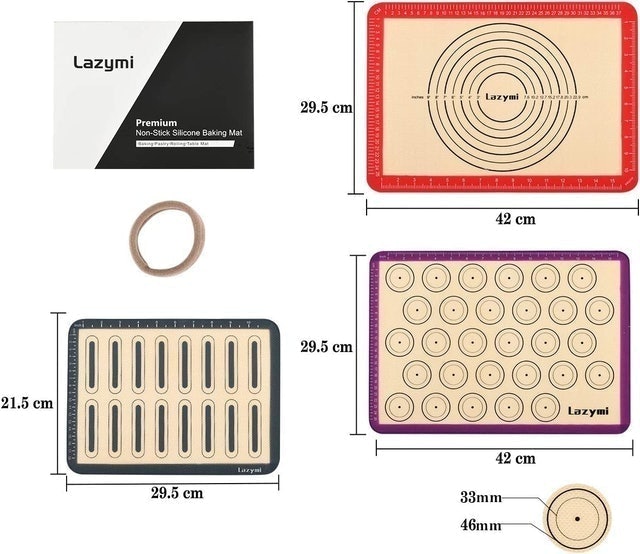 Non-Stick Silicone Baking Mats Sheet with Measurement 2