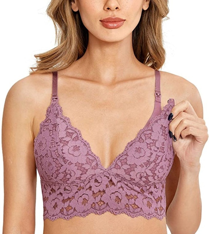 Wire-Free Lace Nursing Bralette 2