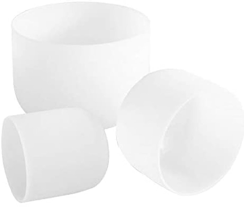 Chakra Tuned Set of Frosted Quartz Crystal Singing Bowls 1