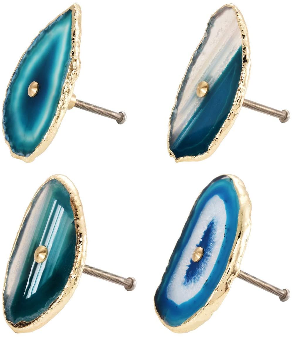 Natural Agate Knobs Set 1