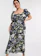 Hope & Ivy Puffed Sleeve Navy Floral Plus Size Culotte Jumspuit 1