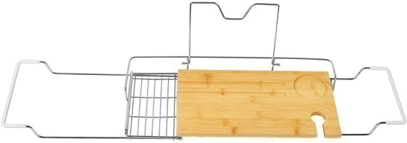 Stainless Steel and Bamboo Bathtub Caddy 4