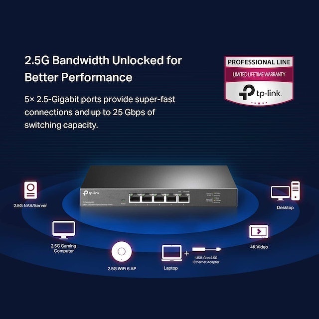 5 Port Multi-Gigabit Unmanaged Network Switch 2