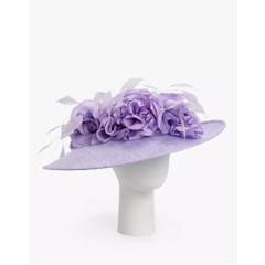 Lidia Wide Disc Rose Applique Occasion Hat