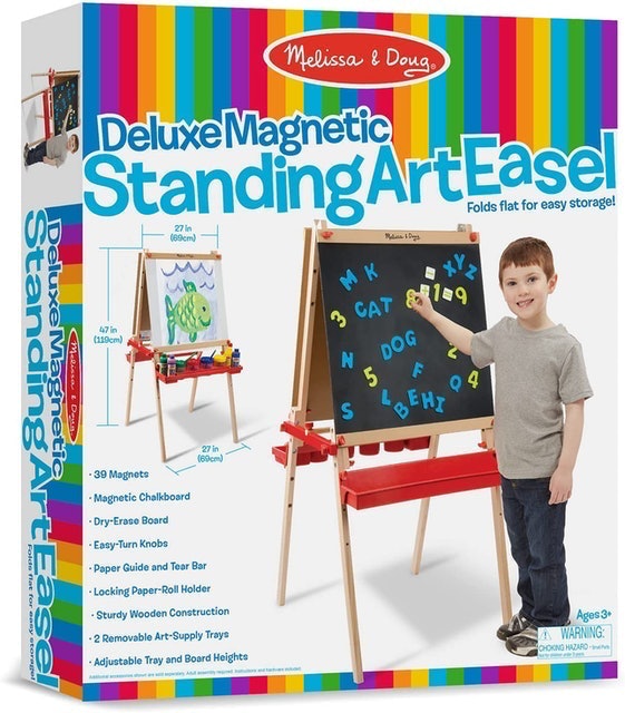 Deluxe Magnetic Standing Art Easel and Chalkboard 2