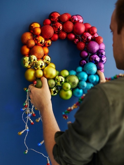Pop Art Rainbow Bauble Wreath  2
