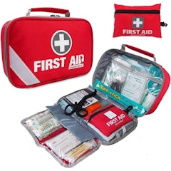 2-in-1 215-Piece First Aid Kit + 43 Piece Mini First Aid Kit