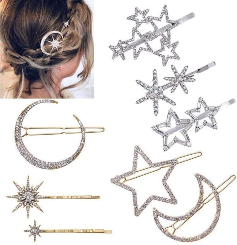 Rhinestone Moon and Star Hairclips 1