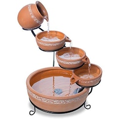 Ladonas Inlaid Terracotta Solar Water Feature Cascade