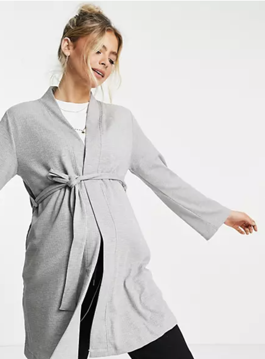 Maternity Waffle Mini Robe 1