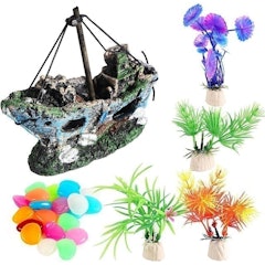 Shipwreck, Plants and Luminous Stones Ornament Set