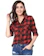 Allegra K Store Check Roll-Up Sleeves Button Down Plaid Shirt 1