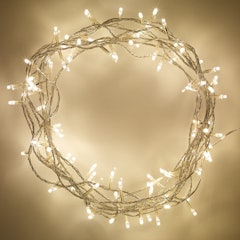 2. Lights4fun 100 Warm White LED Fairy Lights On Clear Cable