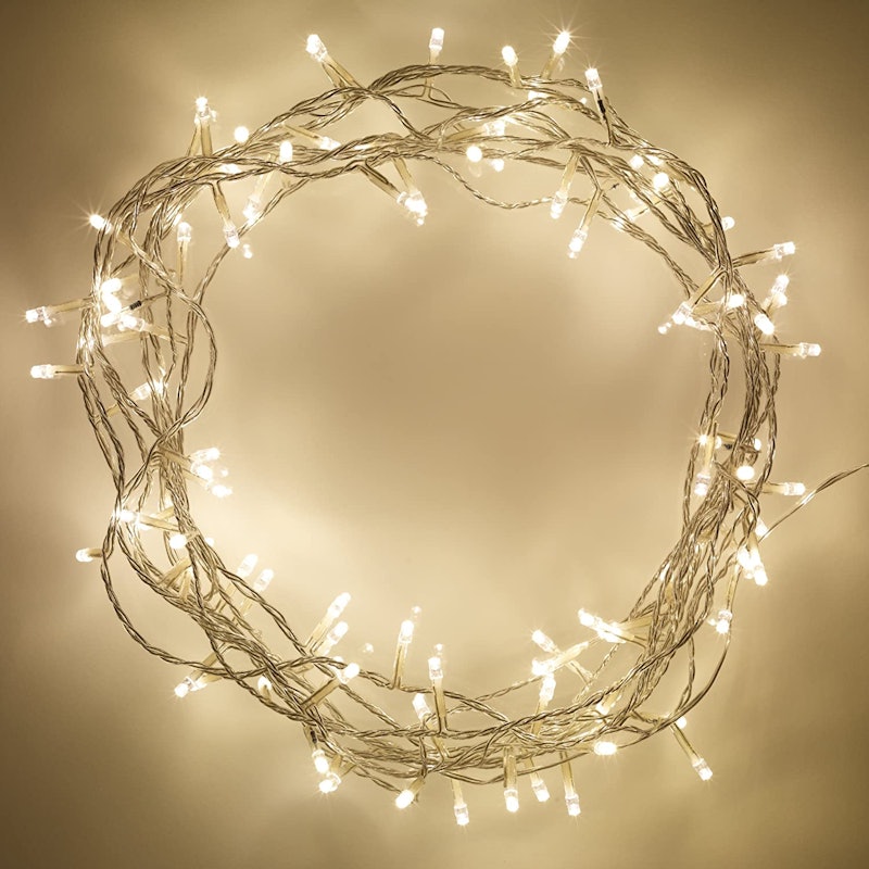 2. Lights4fun 100 Warm White LED Fairy Lights On Clear Cable 1